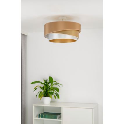 Duolla - Πλαφονιέρα οροφής KOBO 1xE27/15W/230V διάμετρος 45 cm χαλκός/χρυσαφί/λευκό