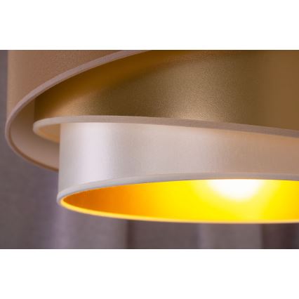 Duolla - Πλαφονιέρα οροφής KOBO 1xE27/15W/230V διάμετρος 45 cm χαλκός/χρυσαφί/λευκό