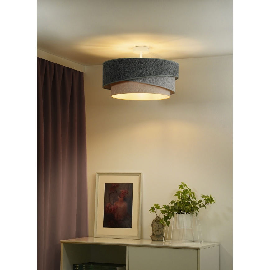 Duolla - Πλαφονιέρα οροφής KOBO ECO RECYCLING 1xE27/15W/230V διάμετρος 45 cm πράσινο/γκρι/κρεμ
