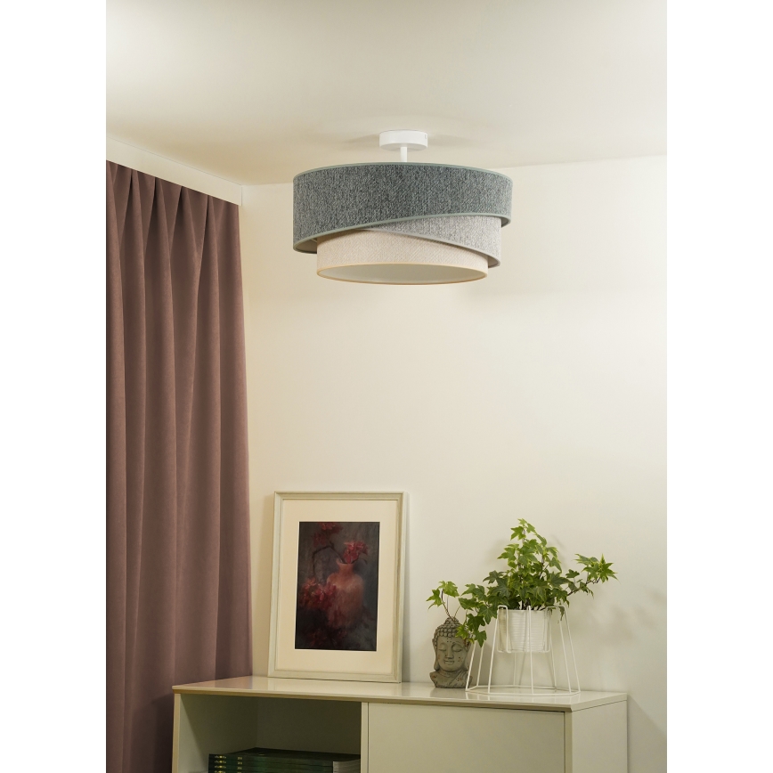 Duolla - Πλαφονιέρα οροφής KOBO ECO RECYCLING 1xE27/15W/230V διάμετρος 45 cm πράσινο/γκρι/κρεμ