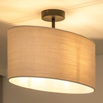 Duolla - Πλαφονιέρα οροφής OVAL 1xE27/15W/230V γκρι