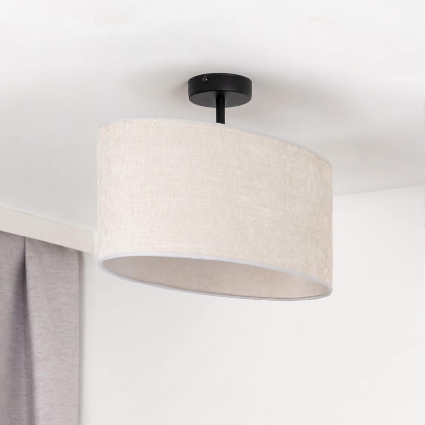 Duolla - Πλαφονιέρα οροφής OVAL 1xE27/15W/230V γκρι