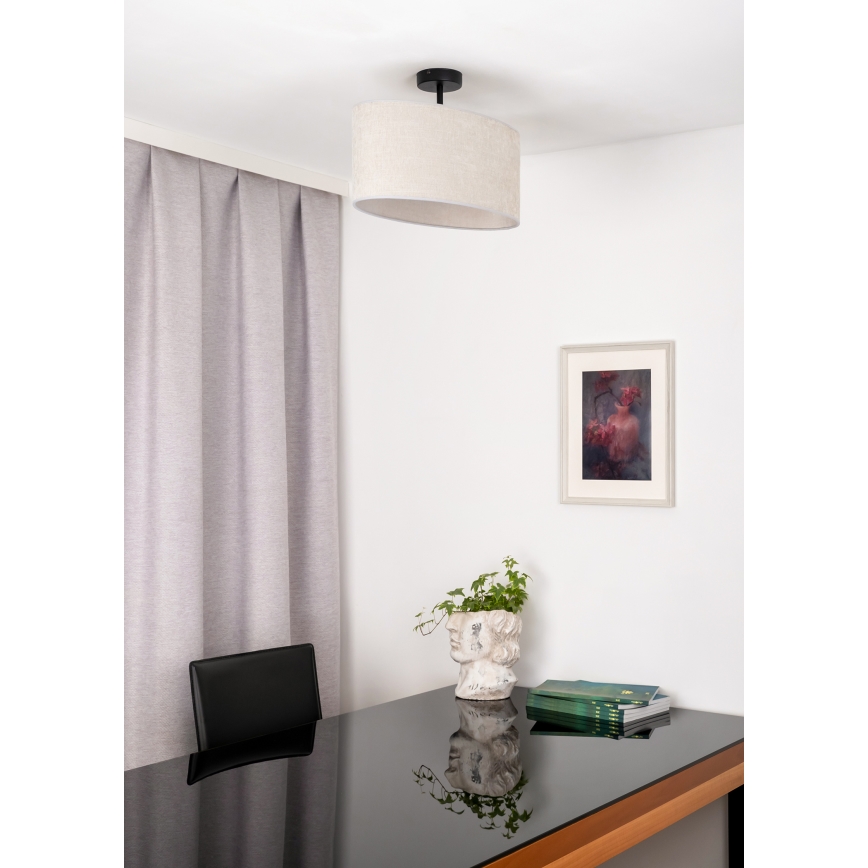 Duolla - Πλαφονιέρα οροφής OVAL 1xE27/15W/230V γκρι