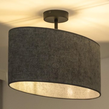 Duolla - Πλαφονιέρα οροφής OVAL 1xE27/15W/230V γκρι
