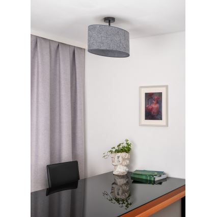 Duolla - Πλαφονιέρα οροφής OVAL 1xE27/15W/230V γκρι