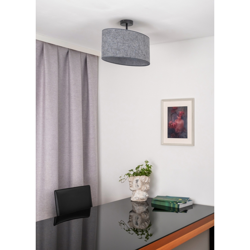 Duolla - Πλαφονιέρα οροφής OVAL 1xE27/15W/230V γκρι