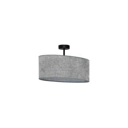 Duolla - Πλαφονιέρα οροφής OVAL 1xE27/15W/230V γκρι