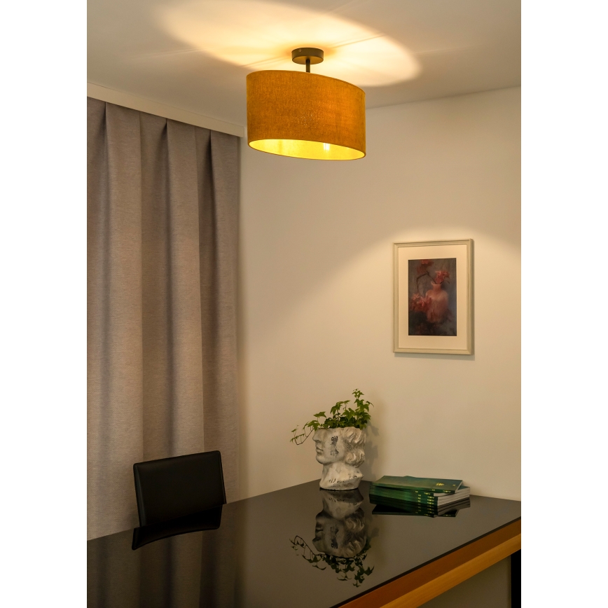 Duolla - Πλαφονιέρα οροφής OVAL 1xE27/15W/230V καφέ