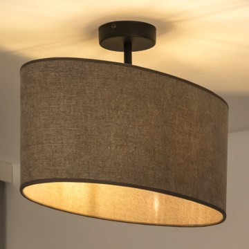 Duolla - Πλαφονιέρα οροφής OVAL 1xE27/15W/230V καφέ
