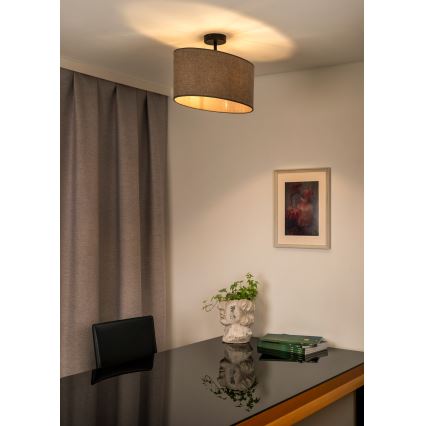 Duolla - Πλαφονιέρα οροφής OVAL 1xE27/15W/230V καφέ