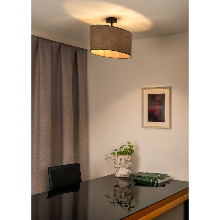 Duolla - Πλαφονιέρα οροφής OVAL 1xE27/15W/230V καφέ