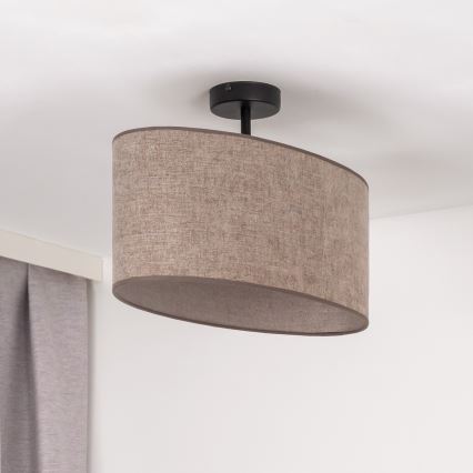 Duolla - Πλαφονιέρα οροφής OVAL 1xE27/15W/230V καφέ