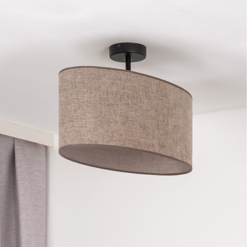 Duolla - Πλαφονιέρα οροφής OVAL 1xE27/15W/230V καφέ