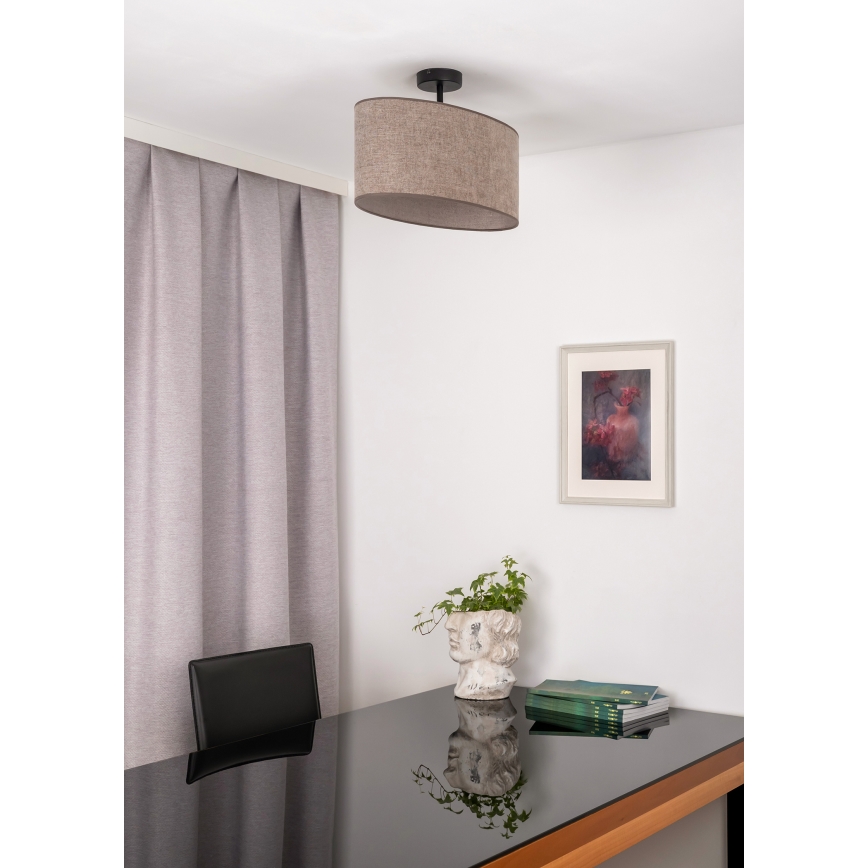 Duolla - Πλαφονιέρα οροφής OVAL 1xE27/15W/230V καφέ