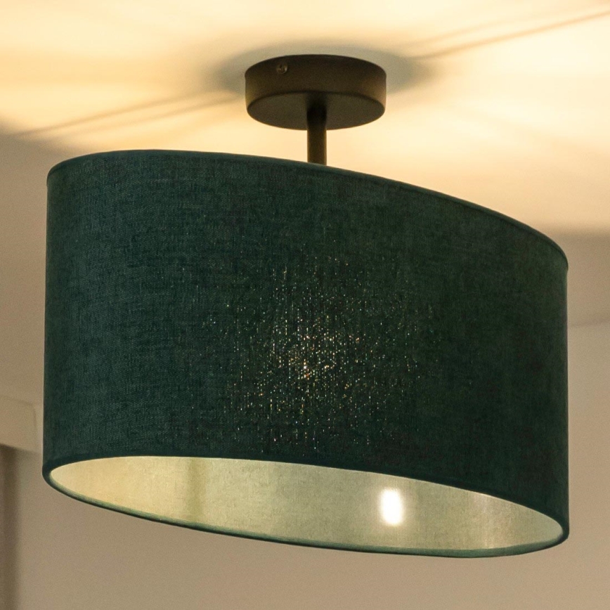 Duolla - Πλαφονιέρα οροφής OVAL 1xE27/15W/230V πράσινο