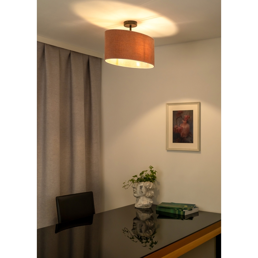 Duolla - Πλαφονιέρα οροφής OVAL 1xE27/15W/230V ροζ