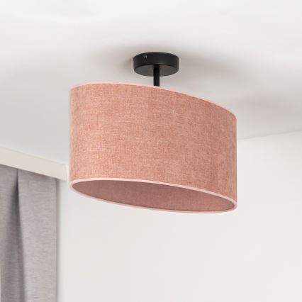 Duolla - Πλαφονιέρα οροφής OVAL 1xE27/15W/230V ροζ