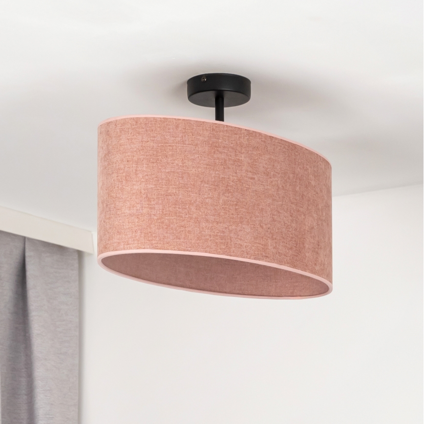 Duolla - Πλαφονιέρα οροφής OVAL 1xE27/15W/230V ροζ
