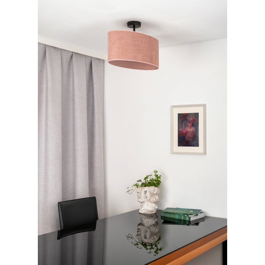 Duolla - Πλαφονιέρα οροφής OVAL 1xE27/15W/230V ροζ