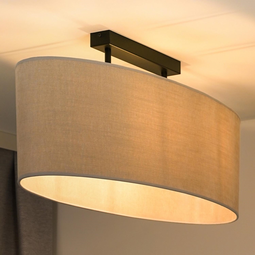 Duolla - Πλαφονιέρα οροφής OVAL 2xE27/15W/230V γκρι
