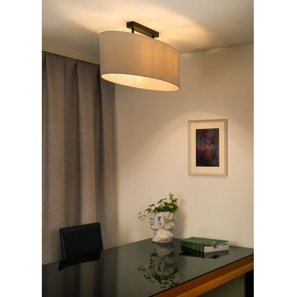 Duolla - Πλαφονιέρα οροφής OVAL 2xE27/15W/230V γκρι