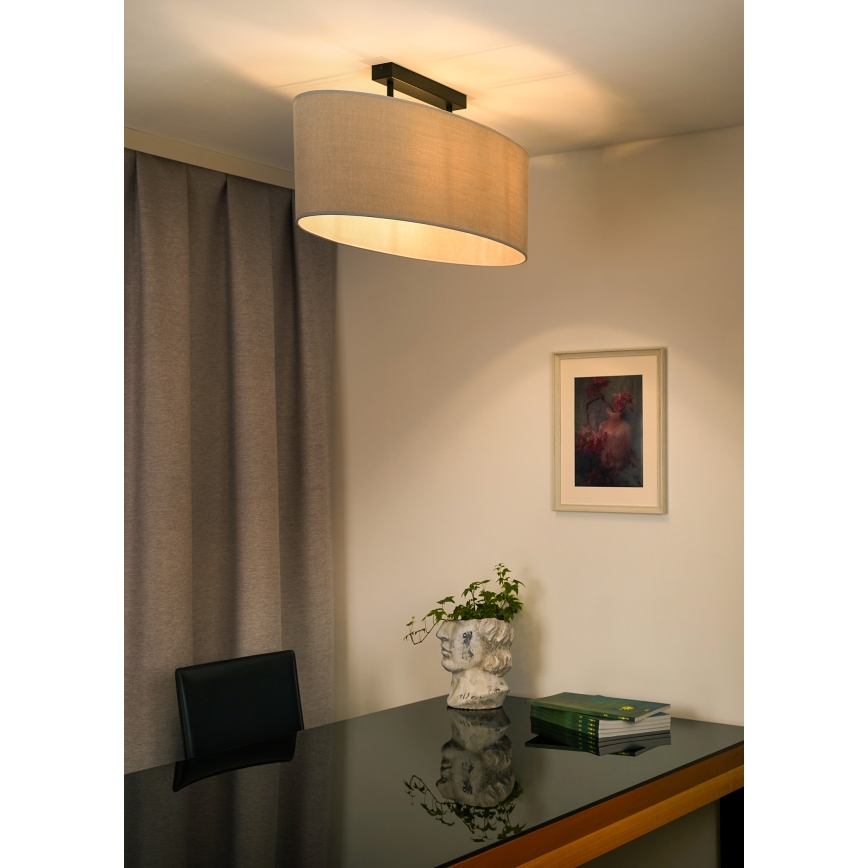 Duolla - Πλαφονιέρα οροφής OVAL 2xE27/15W/230V γκρι