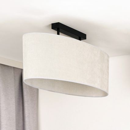 Duolla - Πλαφονιέρα οροφής OVAL 2xE27/15W/230V γκρι