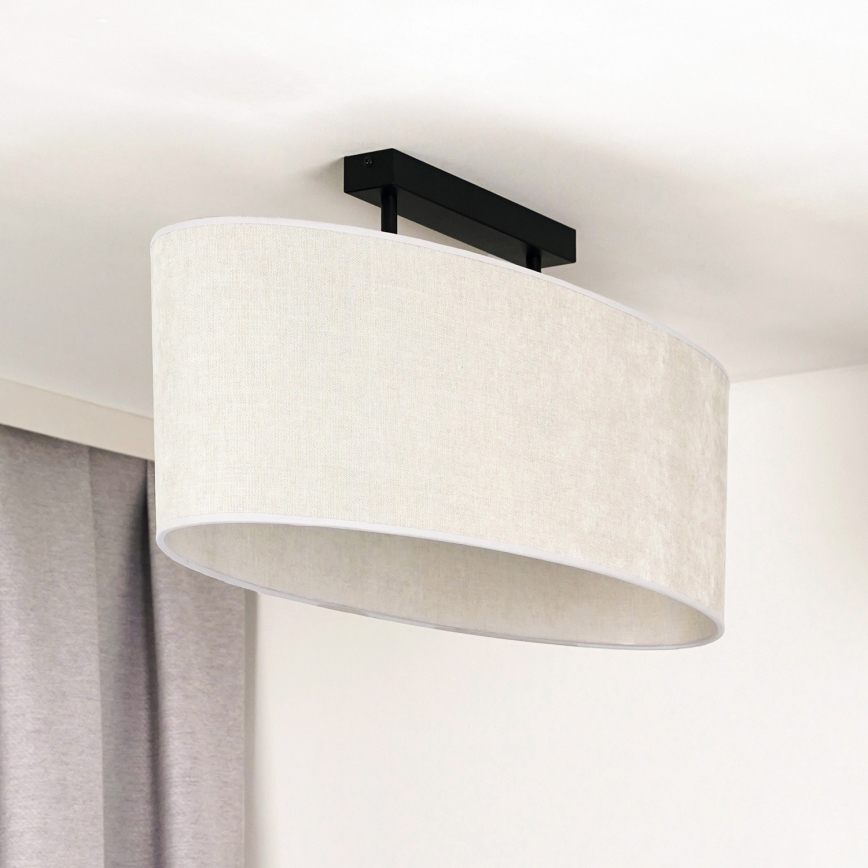 Duolla - Πλαφονιέρα οροφής OVAL 2xE27/15W/230V γκρι