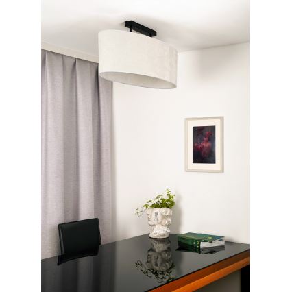 Duolla - Πλαφονιέρα οροφής OVAL 2xE27/15W/230V γκρι