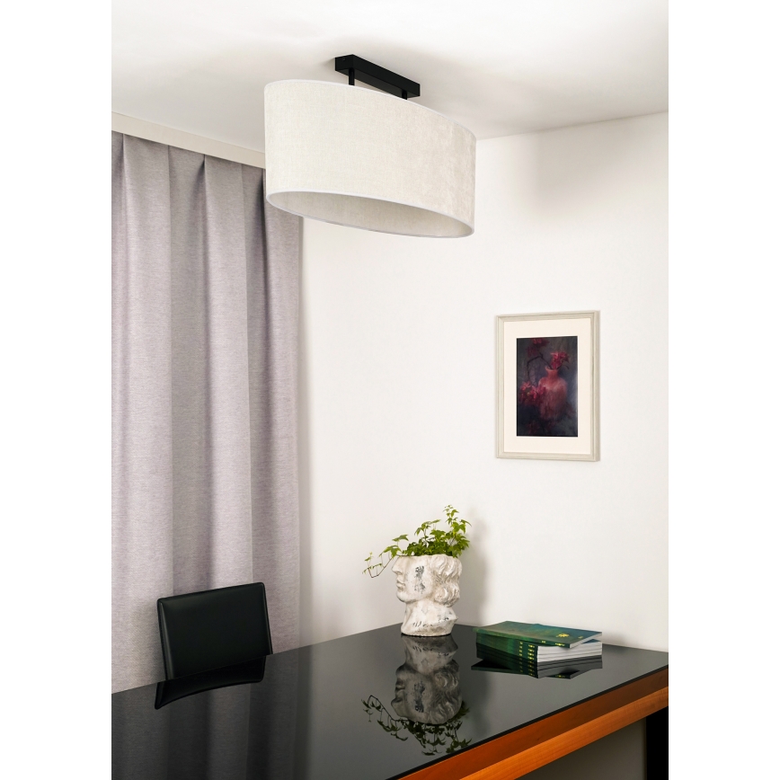 Duolla - Πλαφονιέρα οροφής OVAL 2xE27/15W/230V γκρι