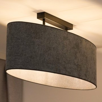 Duolla - Πλαφονιέρα οροφής OVAL 2xE27/15W/230V γκρι