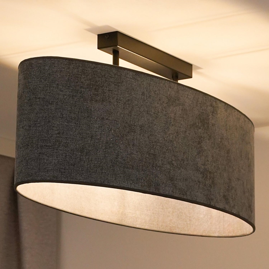 Duolla - Πλαφονιέρα οροφής OVAL 2xE27/15W/230V γκρι