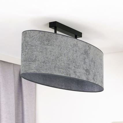 Duolla - Πλαφονιέρα οροφής OVAL 2xE27/15W/230V γκρι