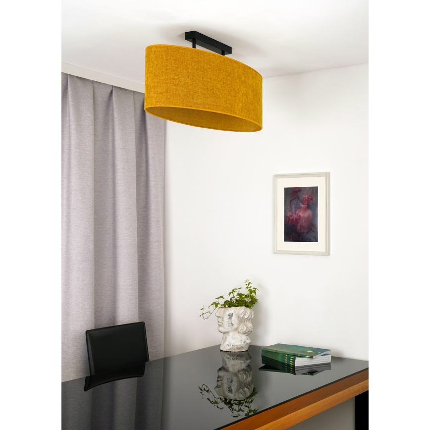 Duolla - Πλαφονιέρα οροφής OVAL 2xE27/15W/230V καφέ