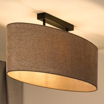 Duolla - Πλαφονιέρα οροφής OVAL 2xE27/15W/230V καφέ