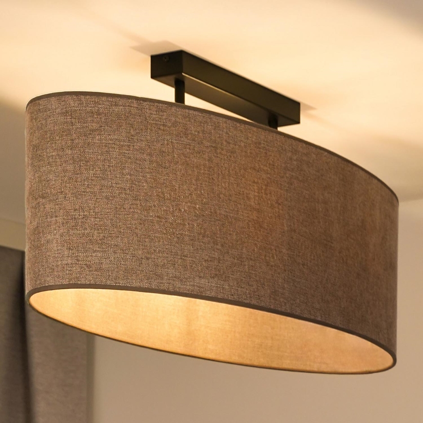 Duolla - Πλαφονιέρα οροφής OVAL 2xE27/15W/230V καφέ