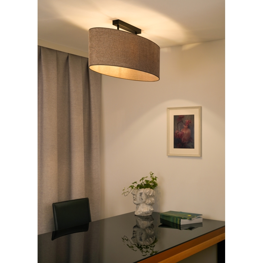 Duolla - Πλαφονιέρα οροφής OVAL 2xE27/15W/230V καφέ