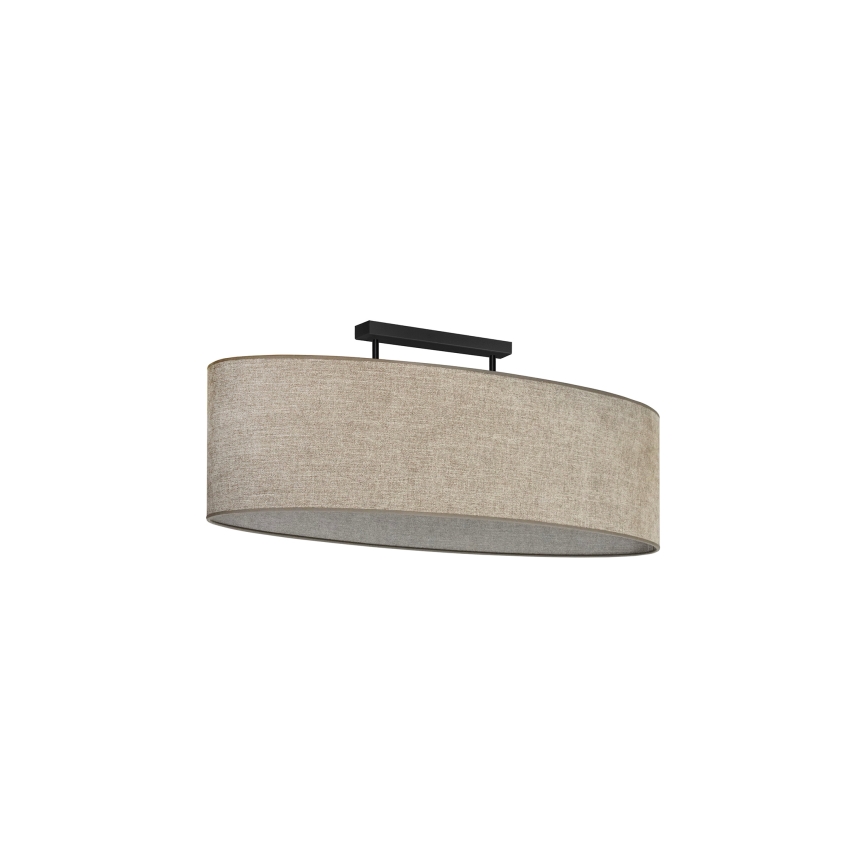 Duolla - Πλαφονιέρα οροφής OVAL 2xE27/15W/230V καφέ