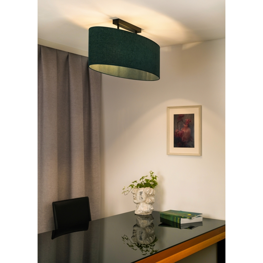 Duolla - Πλαφονιέρα οροφής OVAL 2xE27/15W/230V πράσινο