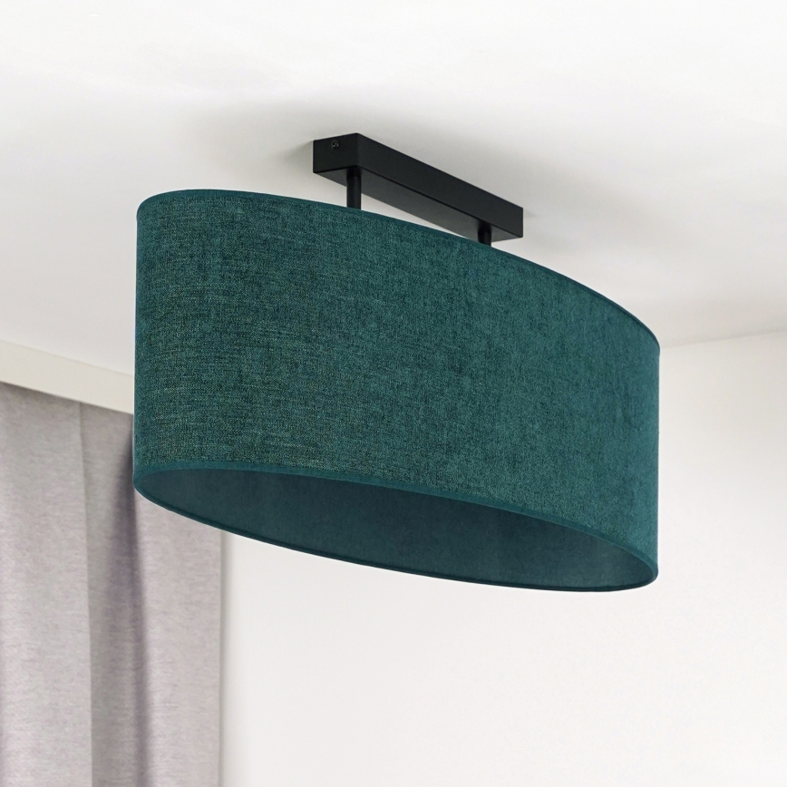 Duolla - Πλαφονιέρα οροφής OVAL 2xE27/15W/230V πράσινο
