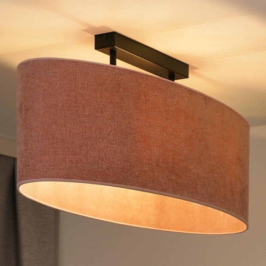 Duolla - Πλαφονιέρα οροφής OVAL 2xE27/15W/230V ροζ
