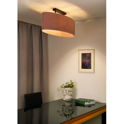 Duolla - Πλαφονιέρα οροφής OVAL 2xE27/15W/230V ροζ
