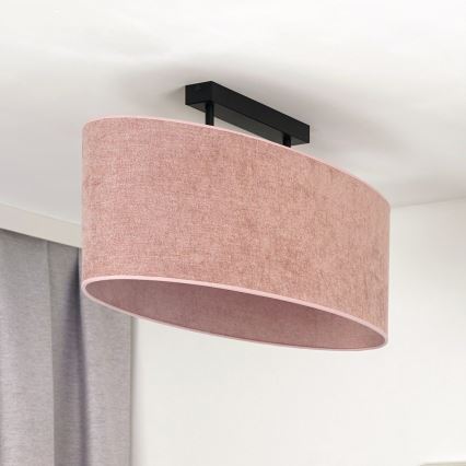 Duolla - Πλαφονιέρα οροφής OVAL 2xE27/15W/230V ροζ