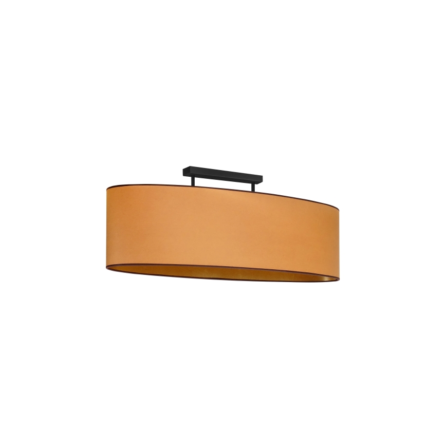 Duolla - Πλαφονιέρα οροφής OVAL VEGAN 2xE27/15W/230V καφέ