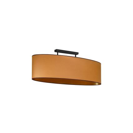 Duolla - Πλαφονιέρα οροφής OVAL VEGAN 2xE27/15W/230V καφέ