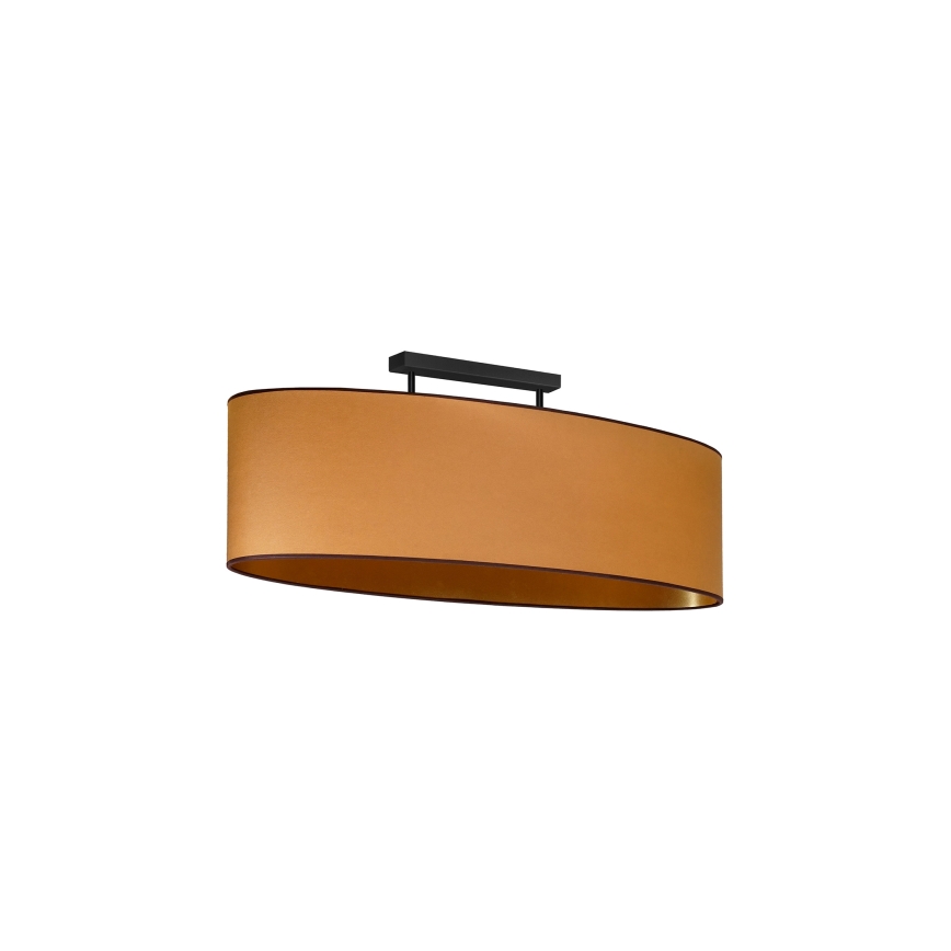 Duolla - Πλαφονιέρα οροφής OVAL VEGAN 2xE27/15W/230V καφέ