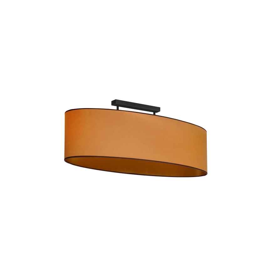 Duolla - Πλαφονιέρα οροφής OVAL VEGAN 2xE27/15W/230V καφέ