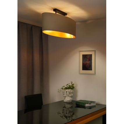 Duolla - Πλαφονιέρα οροφής OVAL VEGAN 2xE27/15W/230V κρεμ