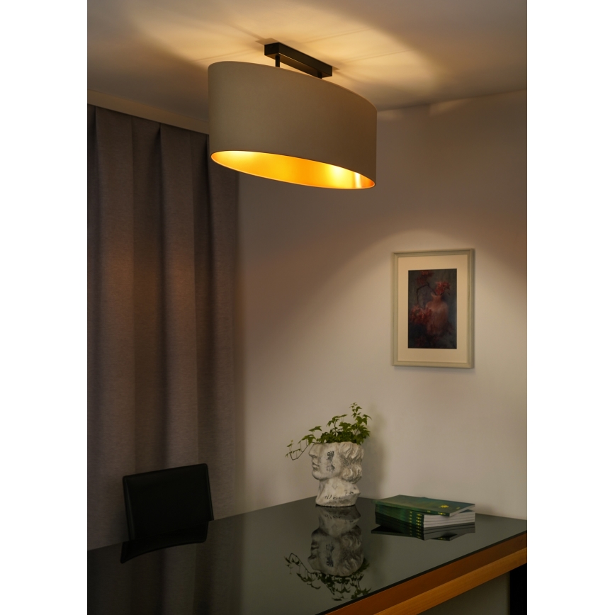 Duolla - Πλαφονιέρα οροφής OVAL VEGAN 2xE27/15W/230V κρεμ