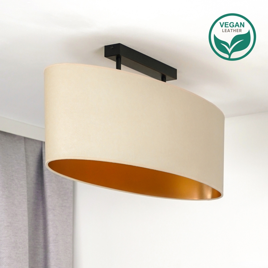 Duolla - Πλαφονιέρα οροφής OVAL VEGAN 2xE27/15W/230V κρεμ